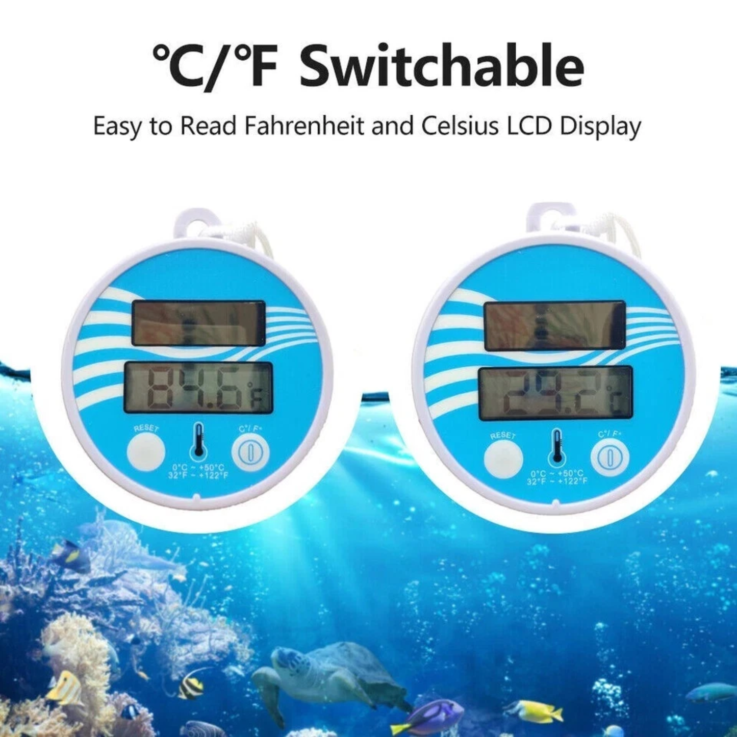 Solar Powered Outdoor Floating Thermometer